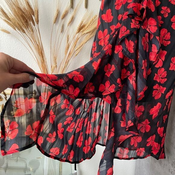 Aqua Red and Black Flower Dress (XSmall) NWOT - Picture 6 of 6